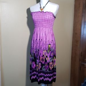 Purple Strapless midi Dress. Kids Size L